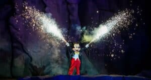 Mickey during Fantasmic! at Disney's Hollywood Studios