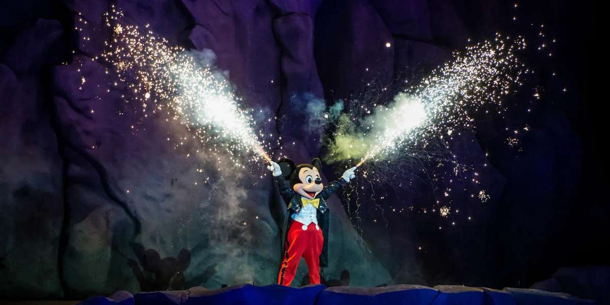 Mickey during Fantasmic! at Disney's Hollywood Studios