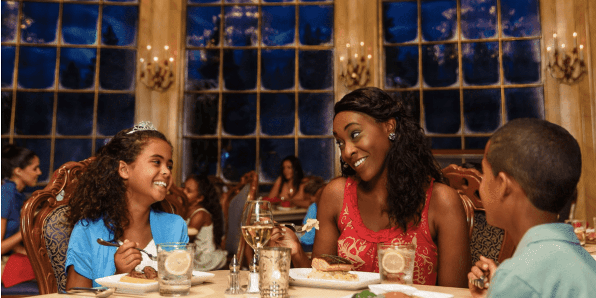 Family Dining at Be Our Guest at Night