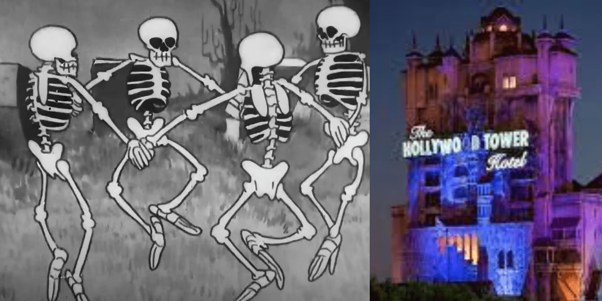 Tower of Terror Next to Silly Symphony Cartoon