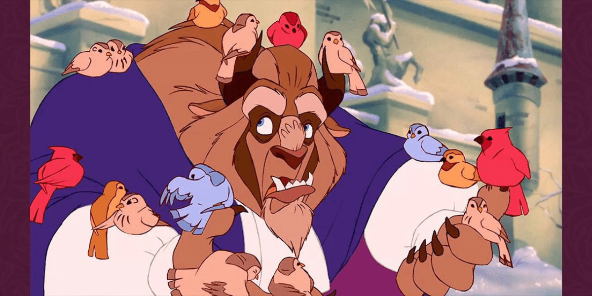 Animation Still of the Beast with Birds on Him