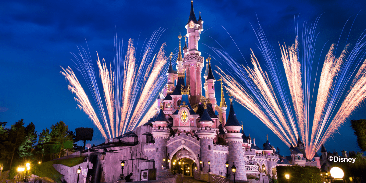 Fireworks Over Castle at Disneyland Paris