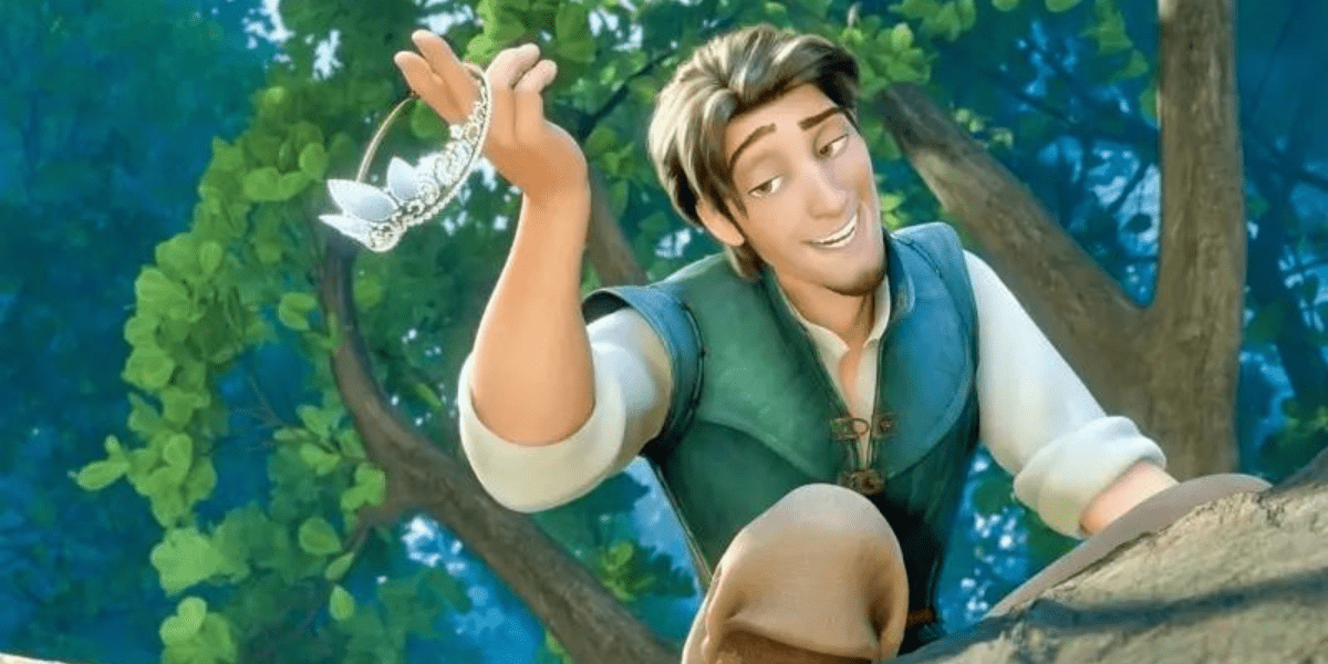 Flynn Rider Holding Crown in Hand