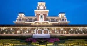 Magic Kingdom Entrance with Disney100 decor