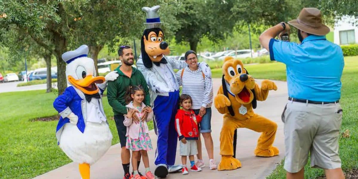 Family photo with characters