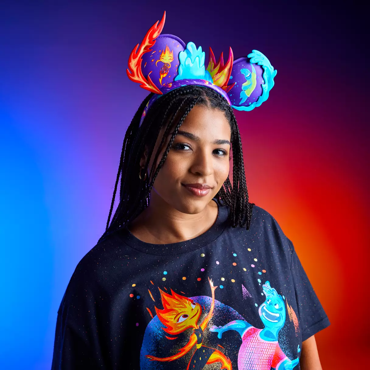 model wearing mickey ears