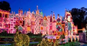 "it's a small world" Christmas decorations at Disneyland
