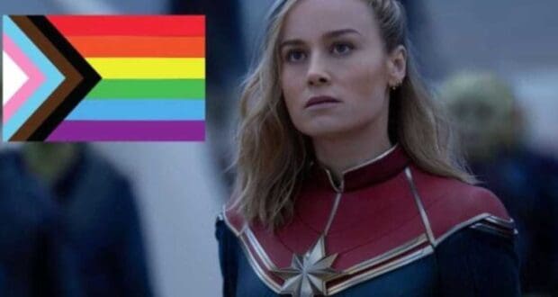 Captain Marvel and LGBTQ+ flag