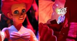 little mermaid ride with guest on laptop