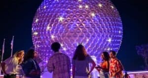 Disney Guests talking infront of EPCOT