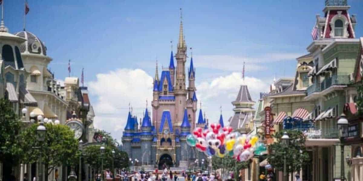 Cinderella Castle on main street u.s.a. at Magic Kingdom