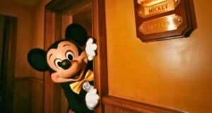 Mickey Mouse character meet and greet at Fantasyland in Disneyland Paris
