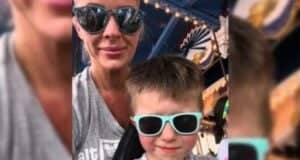 ToniLynn McElreath and her son at the Magic Kingdom