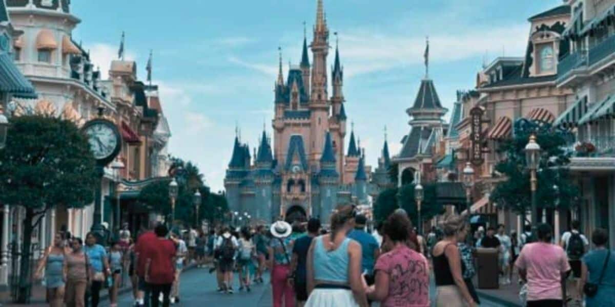 Main Street, U.S.A. at Magic Kingdom Park at Walt Disney World Resort in Florida, edited with a vintage filter.