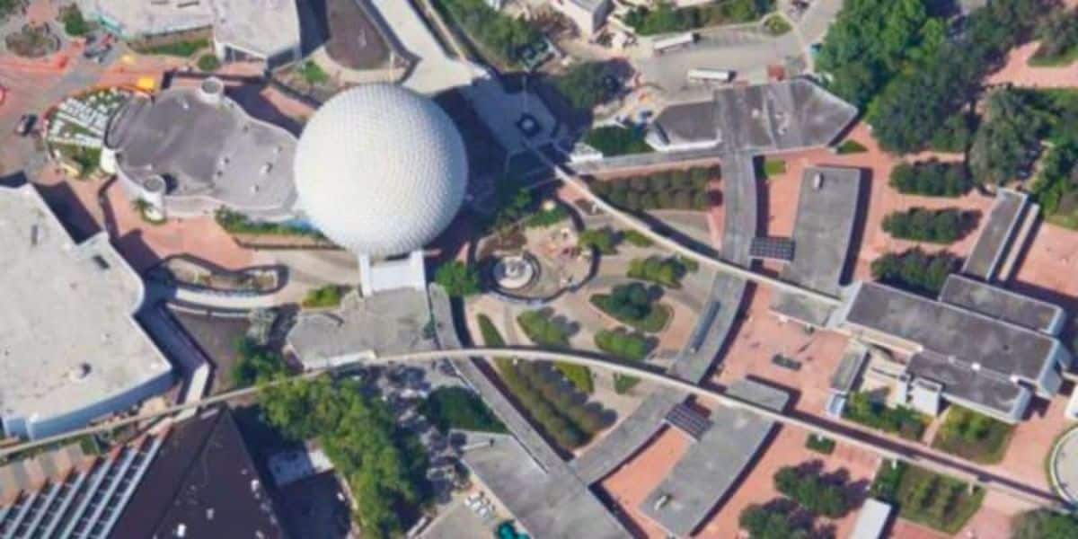 Aerial view of World Celebration construction at EPCOT.