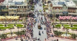 The new Magic Kingdom Central Plaza area between Main Street, U.S.A. and Cinderella Castle.