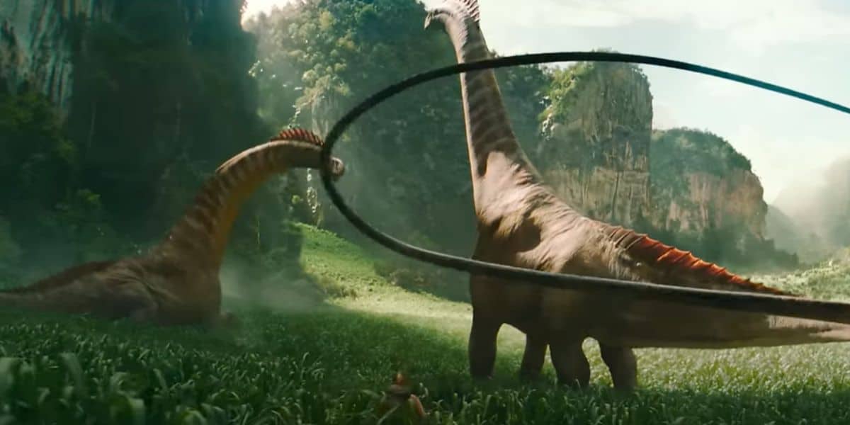 Two sauropods in the new 'Jurassic World Rebirth' trailer