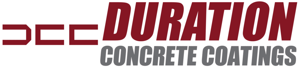 Logo for Duration Concrete Coatings by Duralast, showing strength and trust for concrete floor coatings and garage floors.