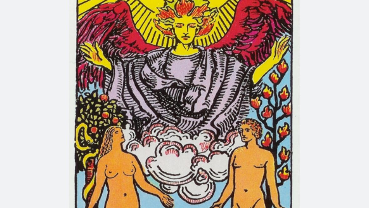 a tarot card with a man and woman for Beltane