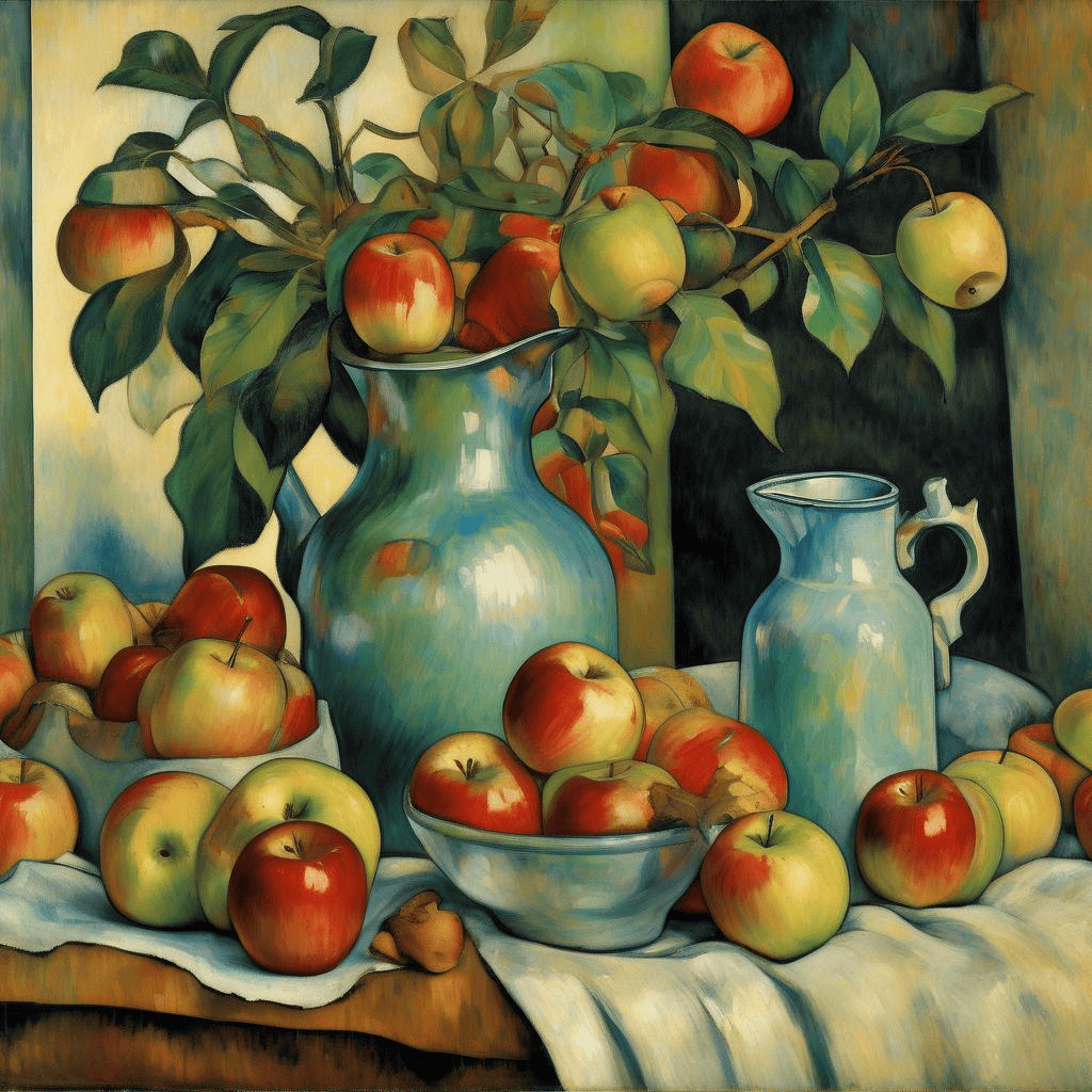 Apples, Jug, Iridescent Glass – Paul Gauguin