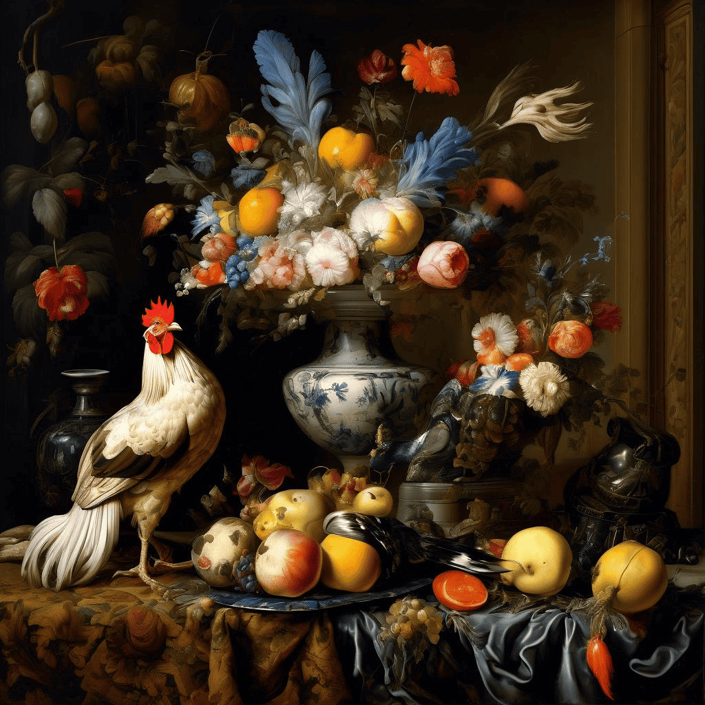 Still Life with a Dead Cockerel and a Cat – Samuel Dirksz van Hoogstraten