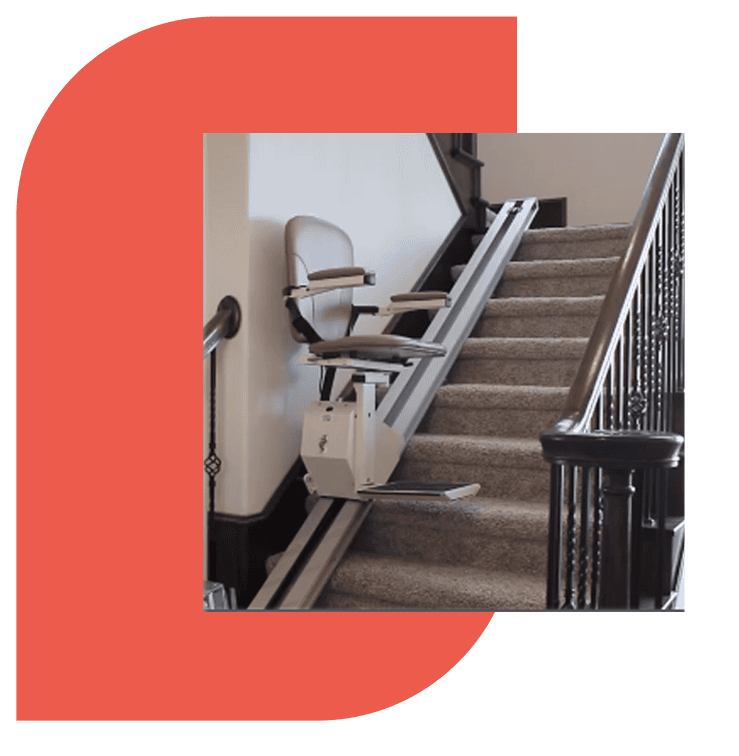 Indoor stair lift installed in a private home – safe and accessible mobility solution by Elevated Mobility Solutions in Idaho