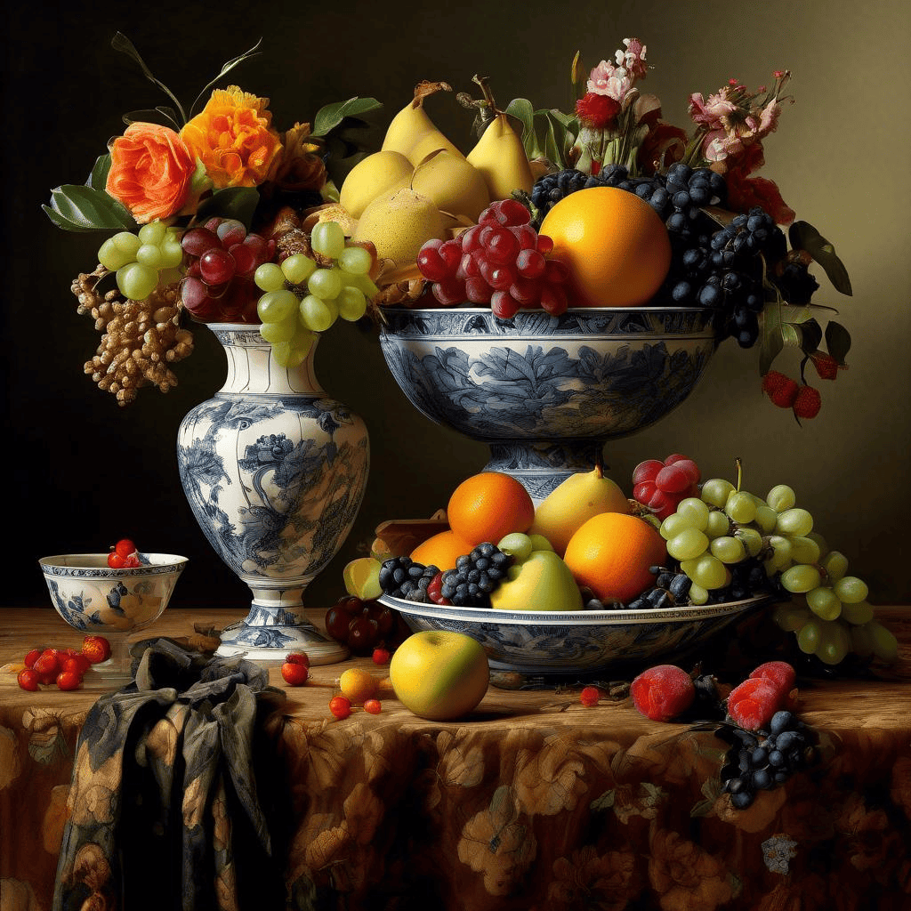 Two fruit bowls on a table – Tomás Yepes