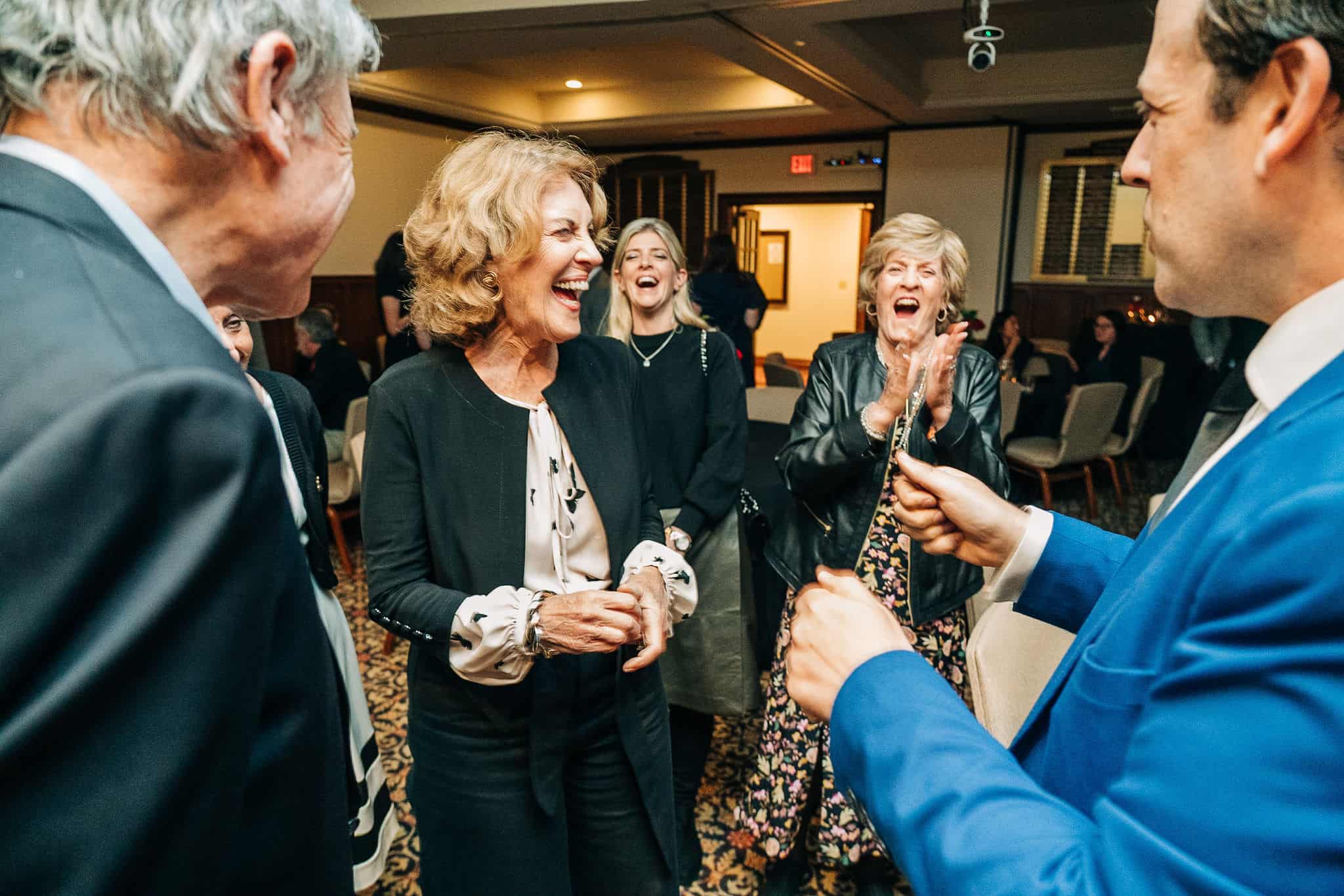 Interactive magic ensuring no quiet, disengaged moments at a corporate dinner.