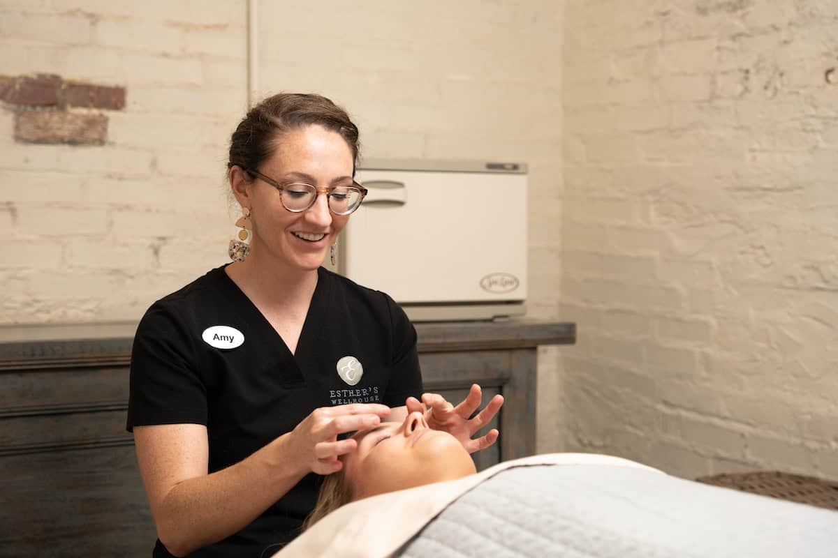 A client getting a facial