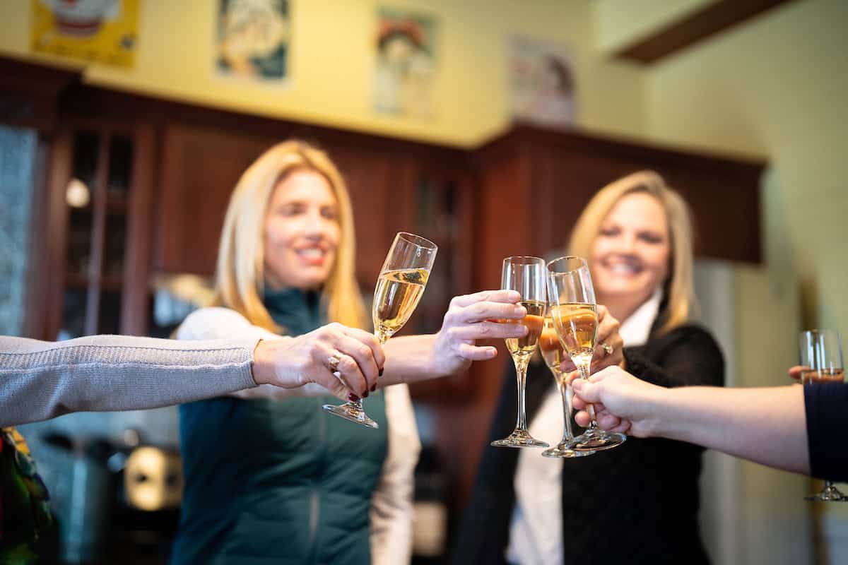 A cheers for champagne