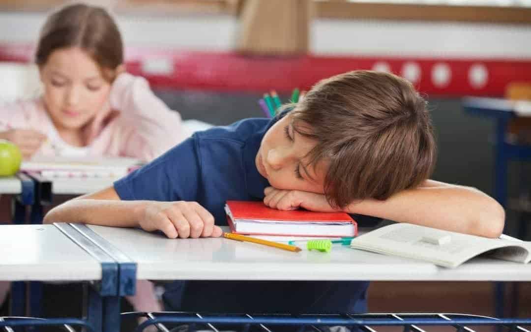 Sleeping child in the school