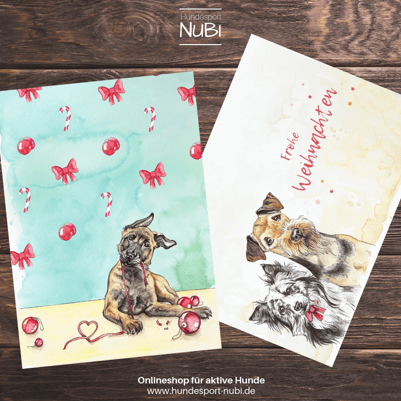 Weihnachtskarten - Onlineshop für aktive Hunde www.hundesport-nubi.de