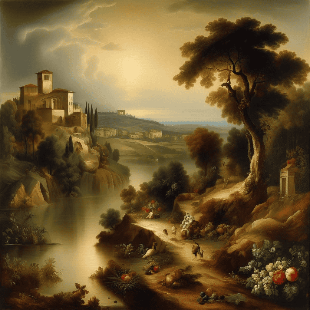 Italian landscape – Heinrich Reinhold