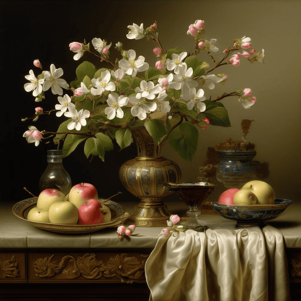 Still Life with Apple Blossoms in a Nautilus Shell – Martin Johnson Heade