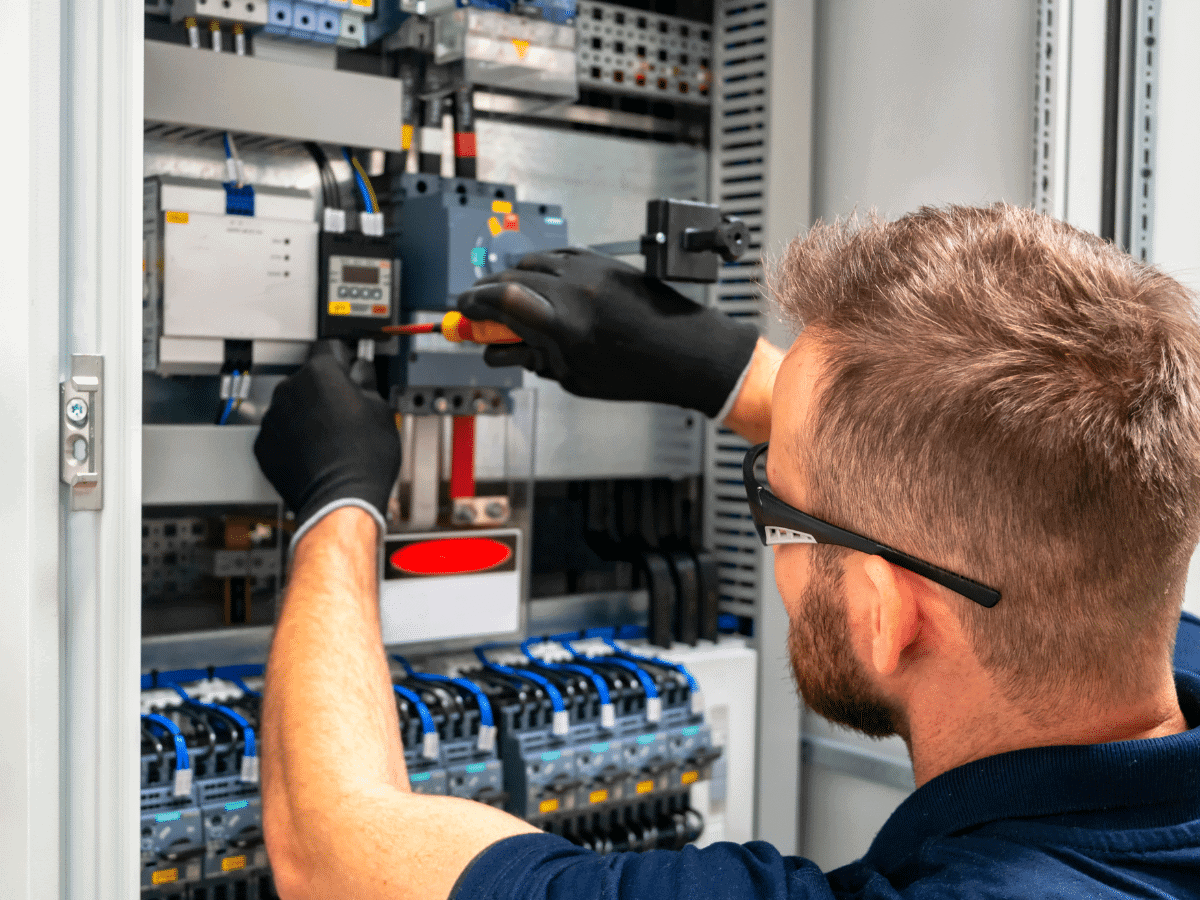 electrician at work on home