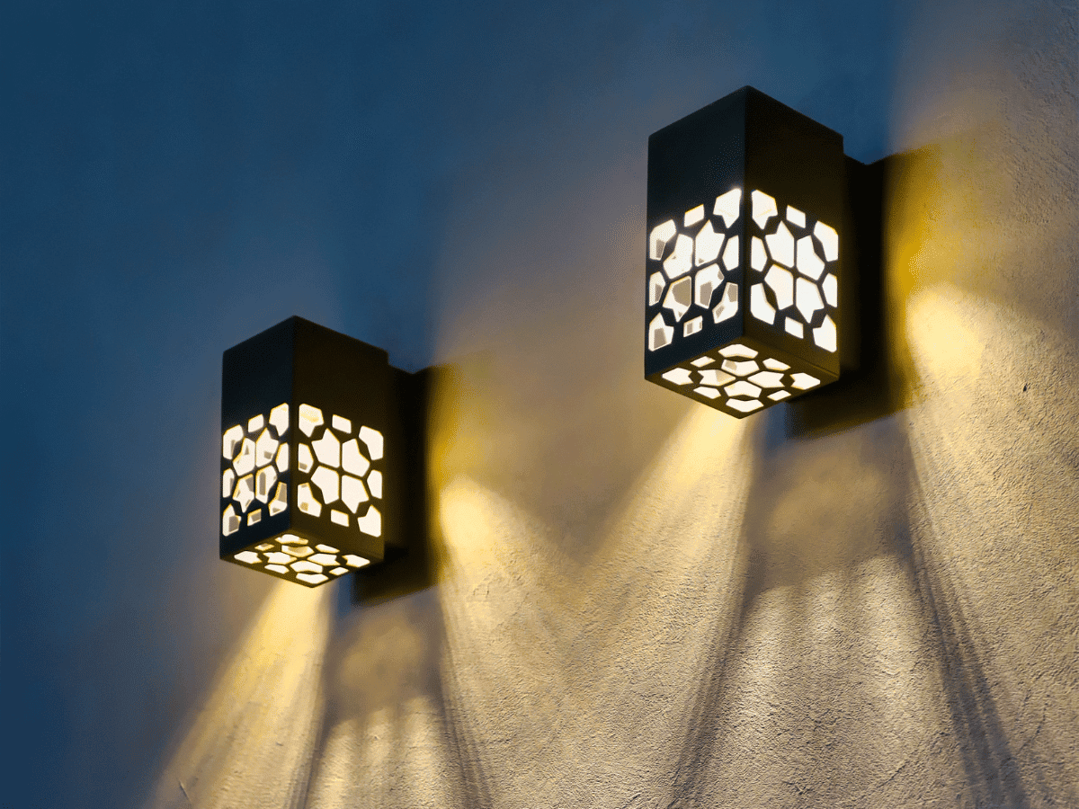 lanterns on outside wall