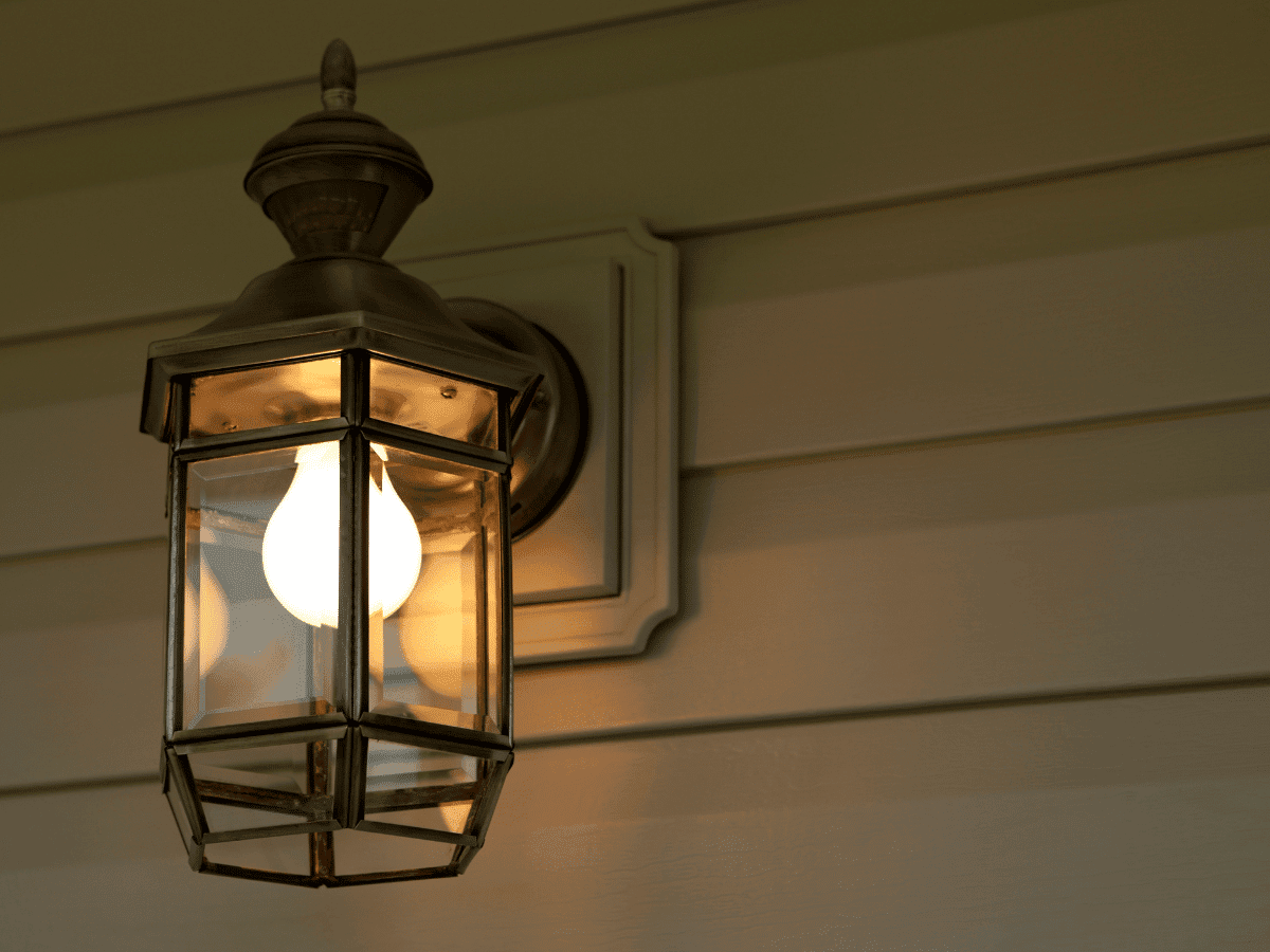 outdoor lantern on home wall