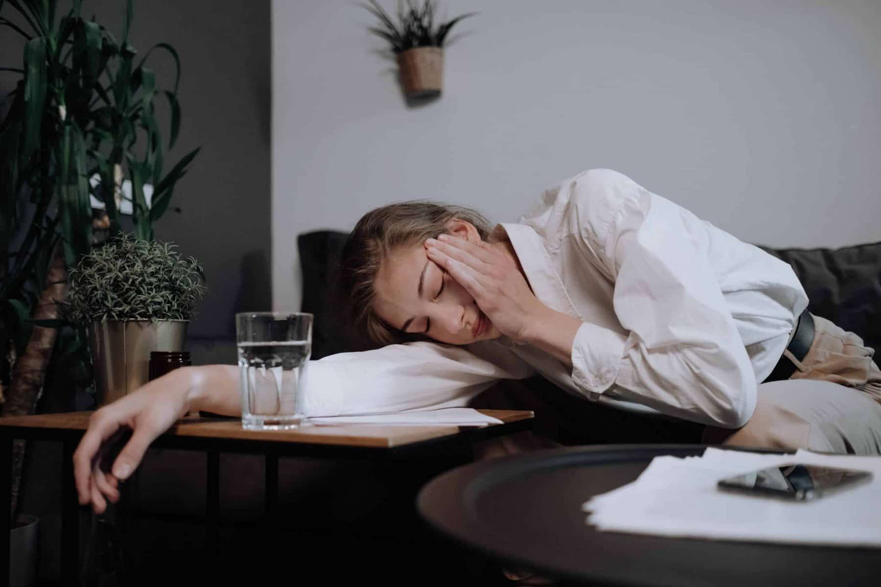 woman not feeling well-indoor air quality-Frank Gay Services 