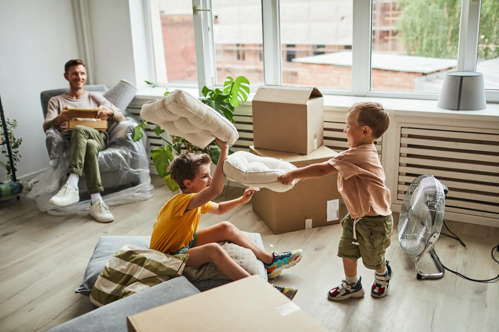 Pillow Fight in New Home