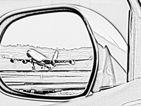 look back once and take off