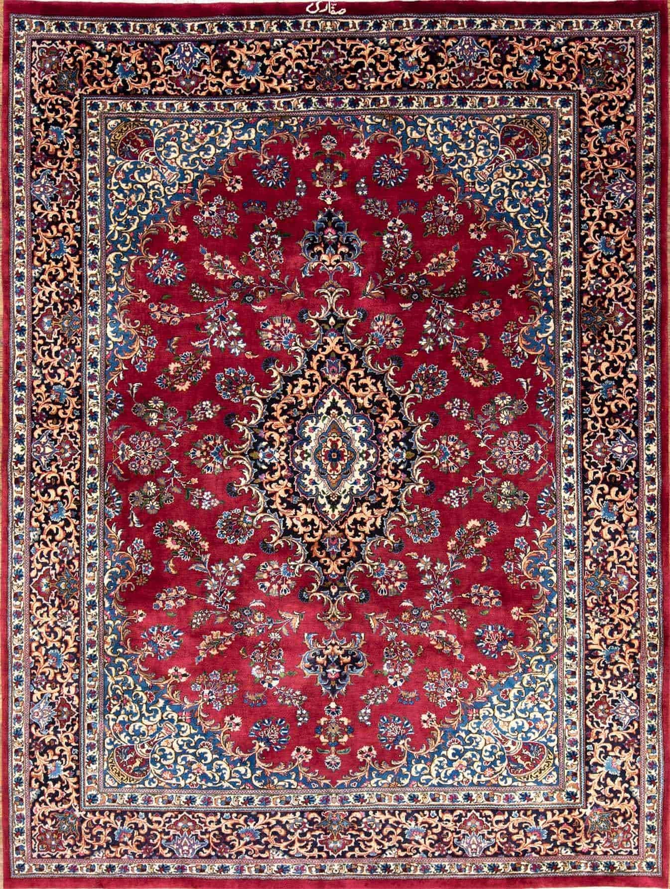 Persian Style Area Rugs - Elegant Red Persian Sarouk Rug For Living Room