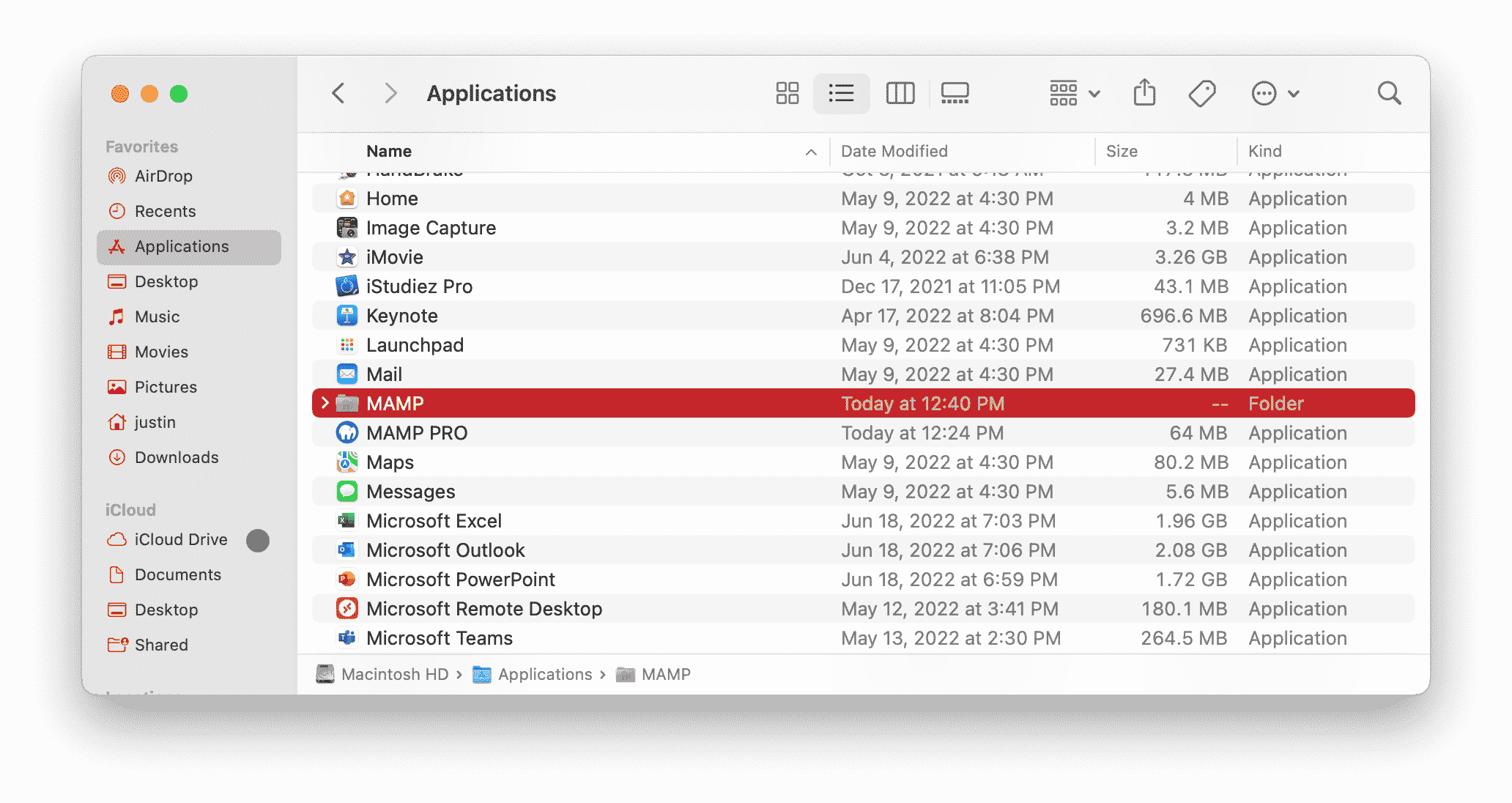 open mamp application to begin wordpress development