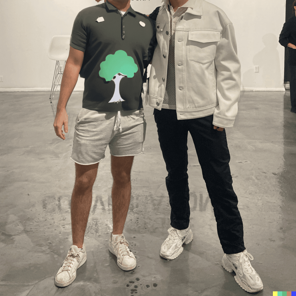 dalle2 image with prompt: a shirt made from green tree leaves