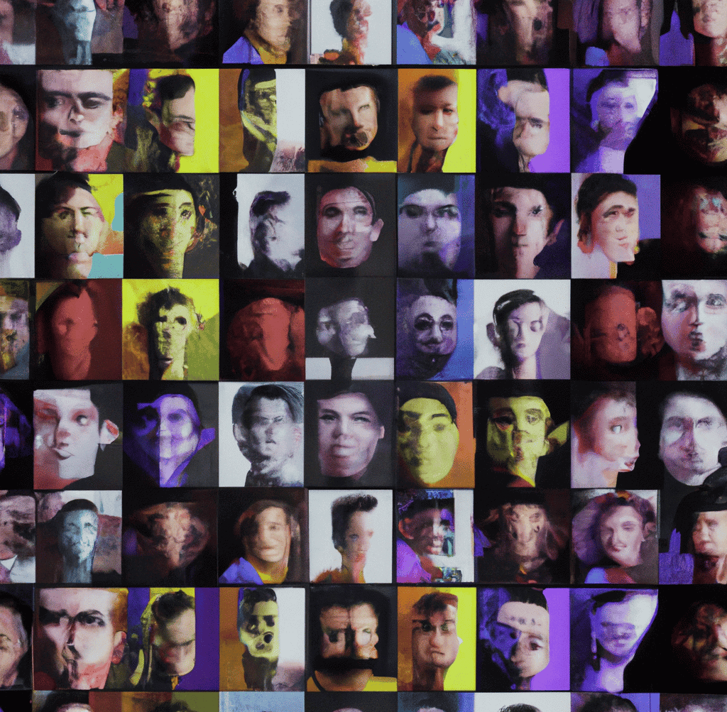 a collage of human faces as digital art 8k
