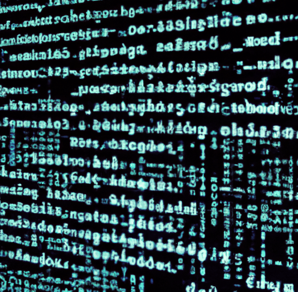 code scrambled on a computer monitor as digital art