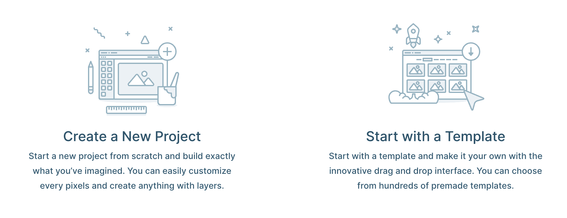 create new project and start with template options in smart slider 3