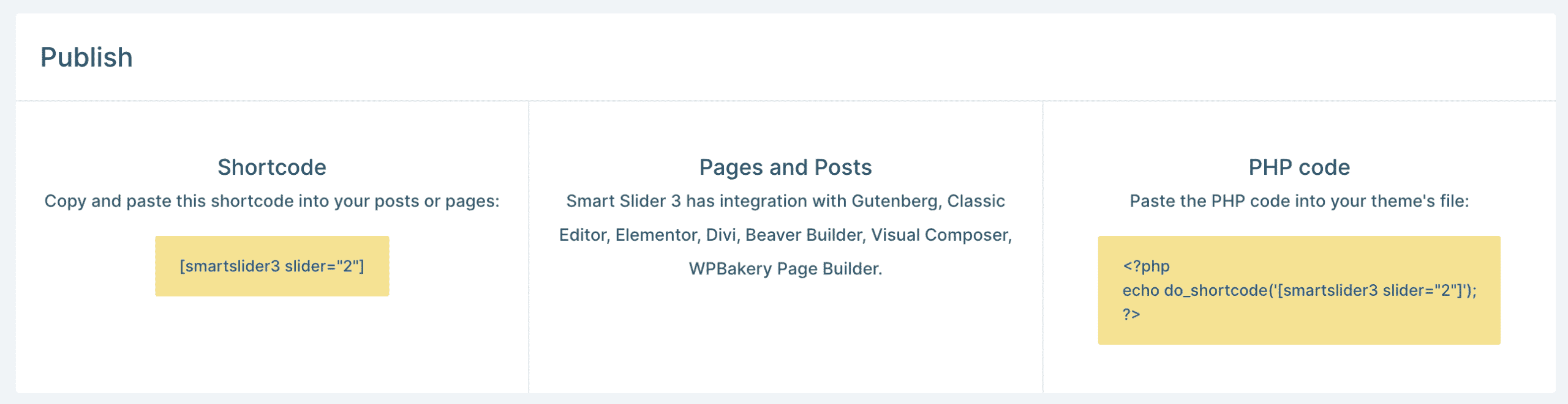 3 ways to add smart slider to wordpress website: shortcode, gutenburg/direct, and php
