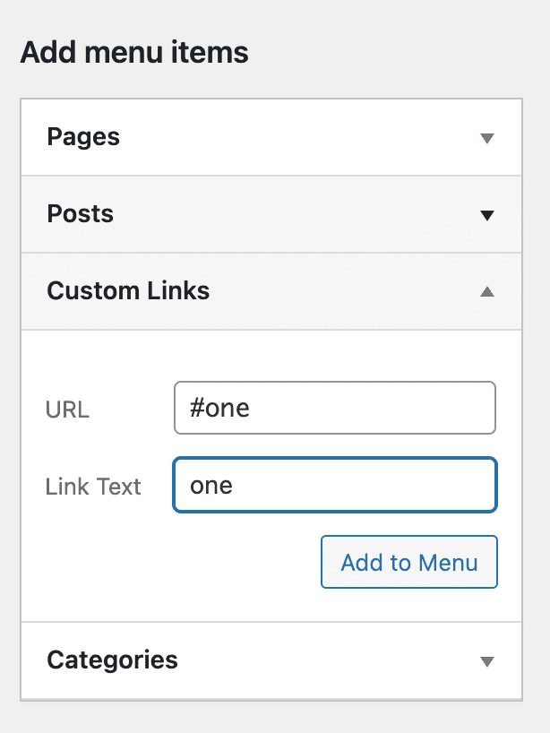 adding a custom menu link that will act as anchor text in breakdance