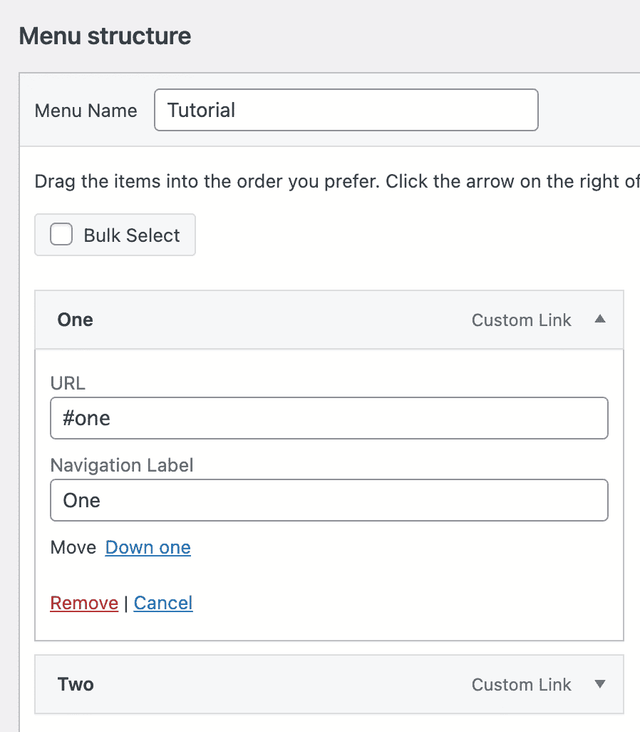 adding custom link anchor text in wordpress