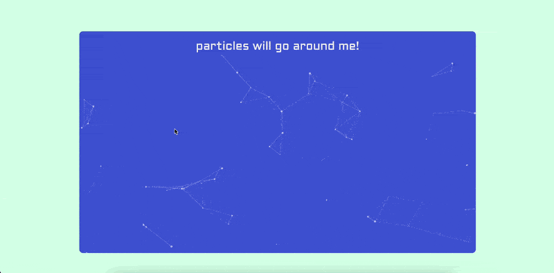 particles animation example on a breakdance page